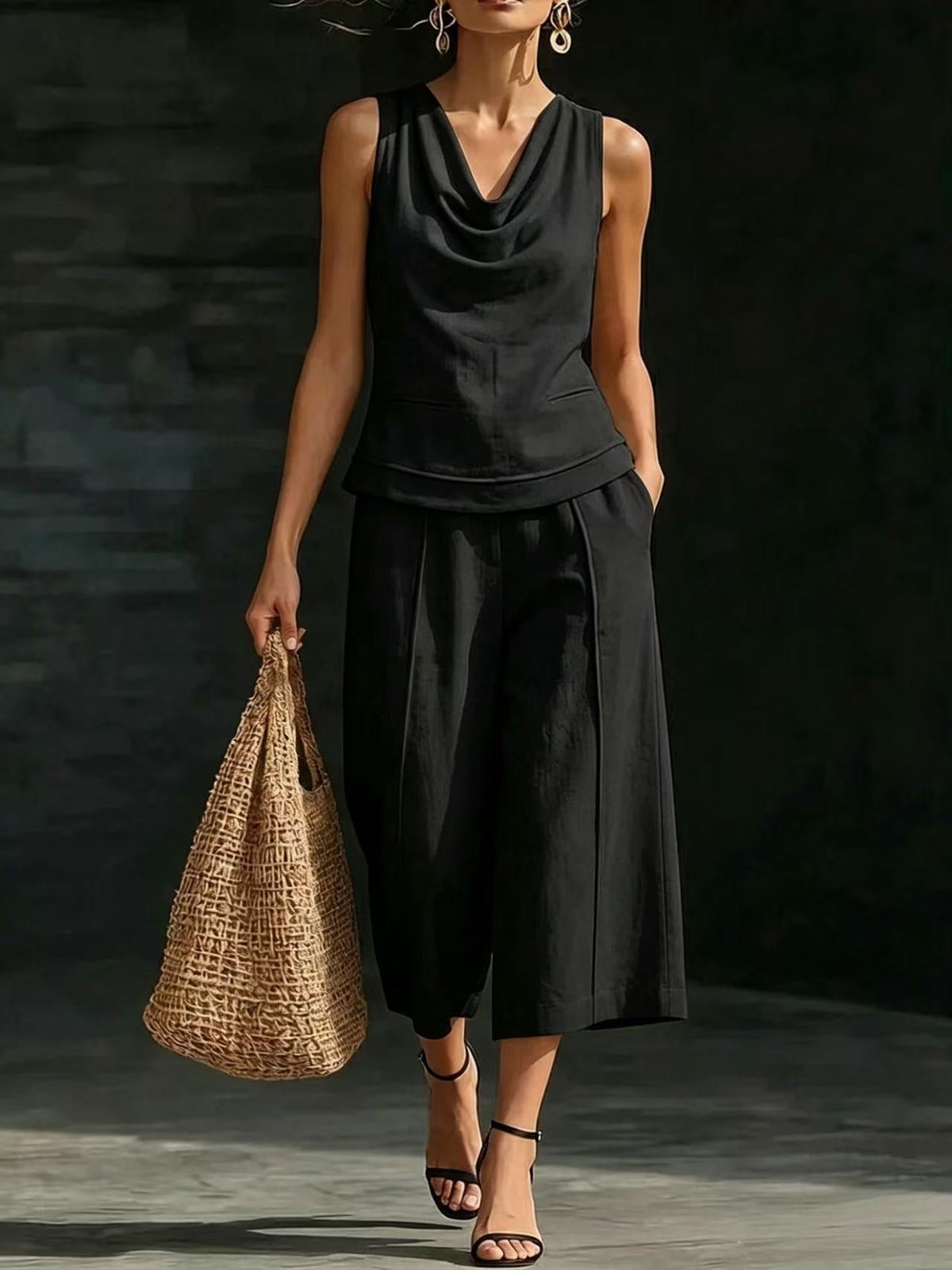 Linen 2-Piece Sleeveless Outfit