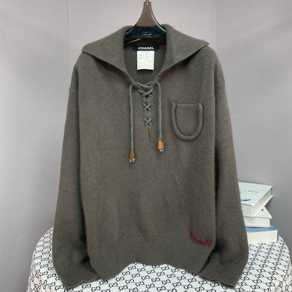 Chanel 2025 Knit Sweater Dark Gray Cashmere