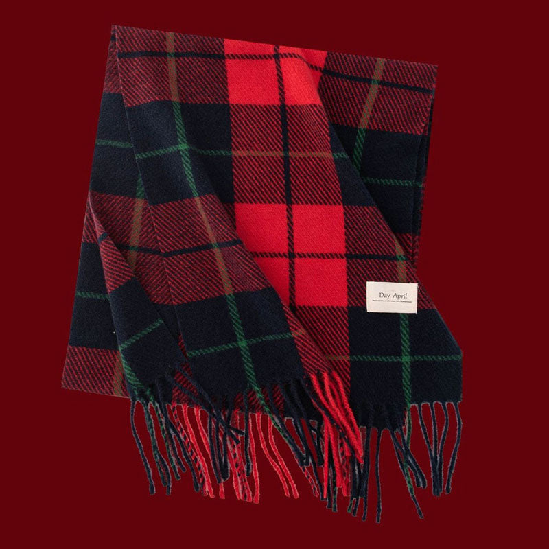 Christamas Theme Plaid Soft Warm Winter Scarf