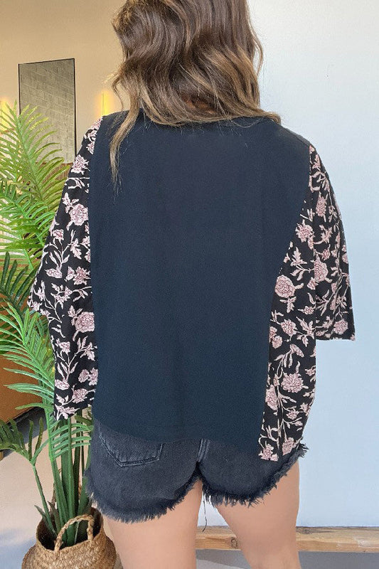 Mix \u0026 Match Tee Black Floral（No Patch）