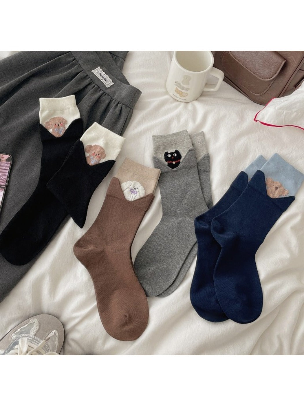 Rufia - Double Wear Socks with Cute Animals Patterns for Women