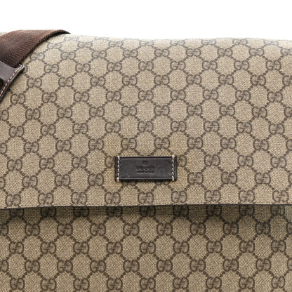 GG Plus Monogram Messenger Diaper Bag Dark Brown