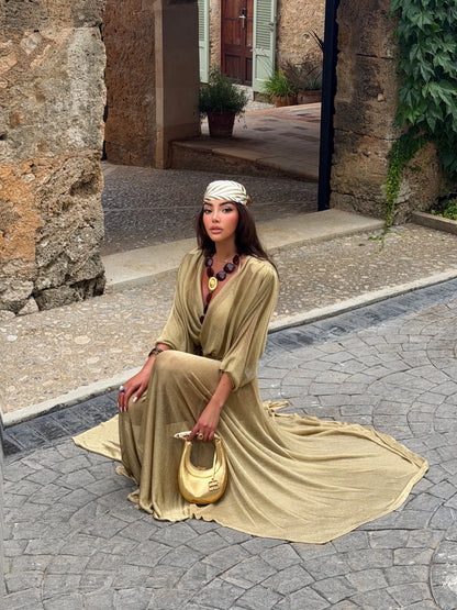 Seraphina Dolman Wrap Knit Maxi Two-Piece Set