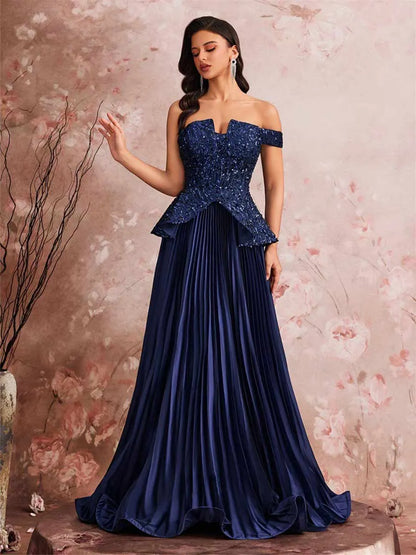 Davina Elegant Sequined Maxi Dress