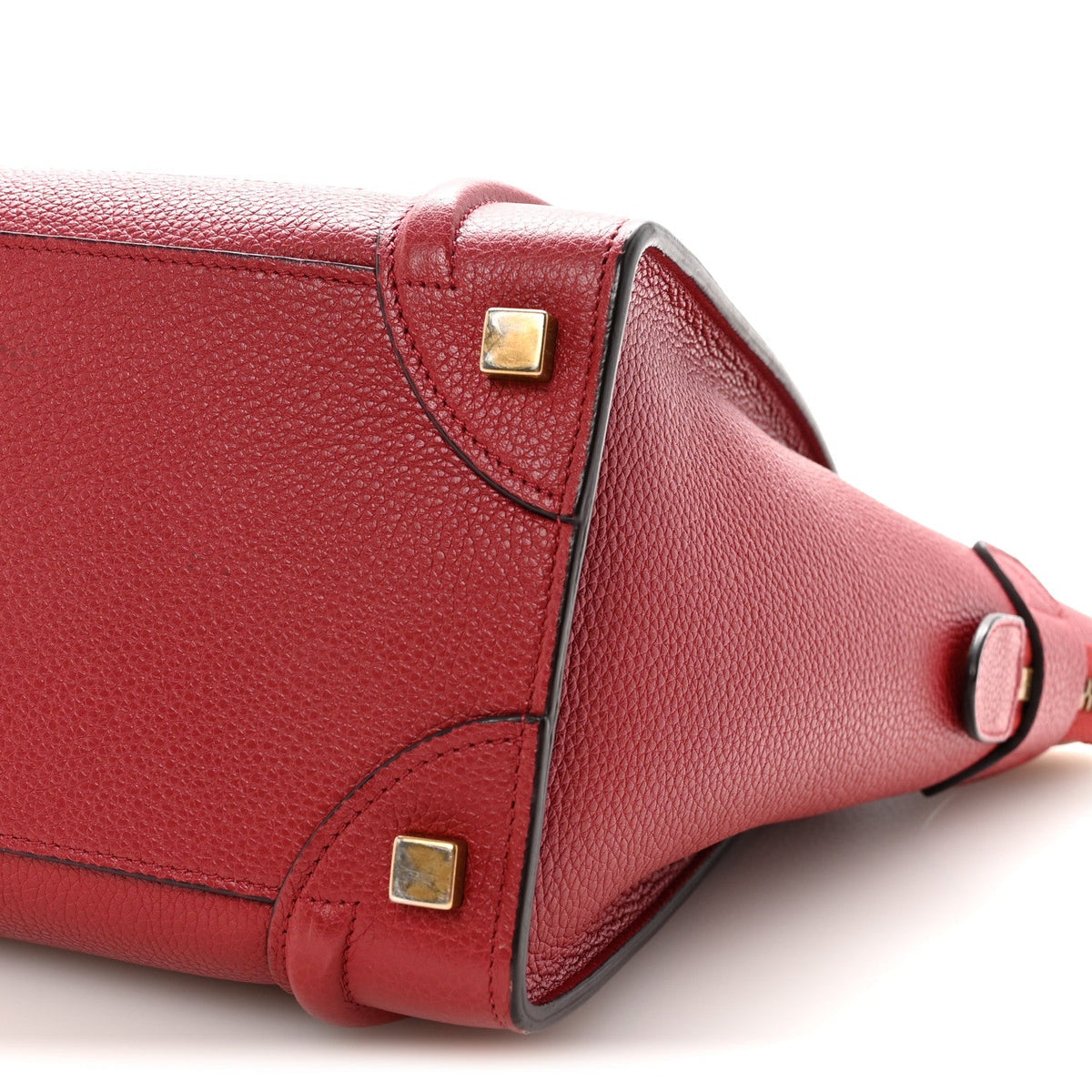 Drummed Calfskin Micro Luggage Red