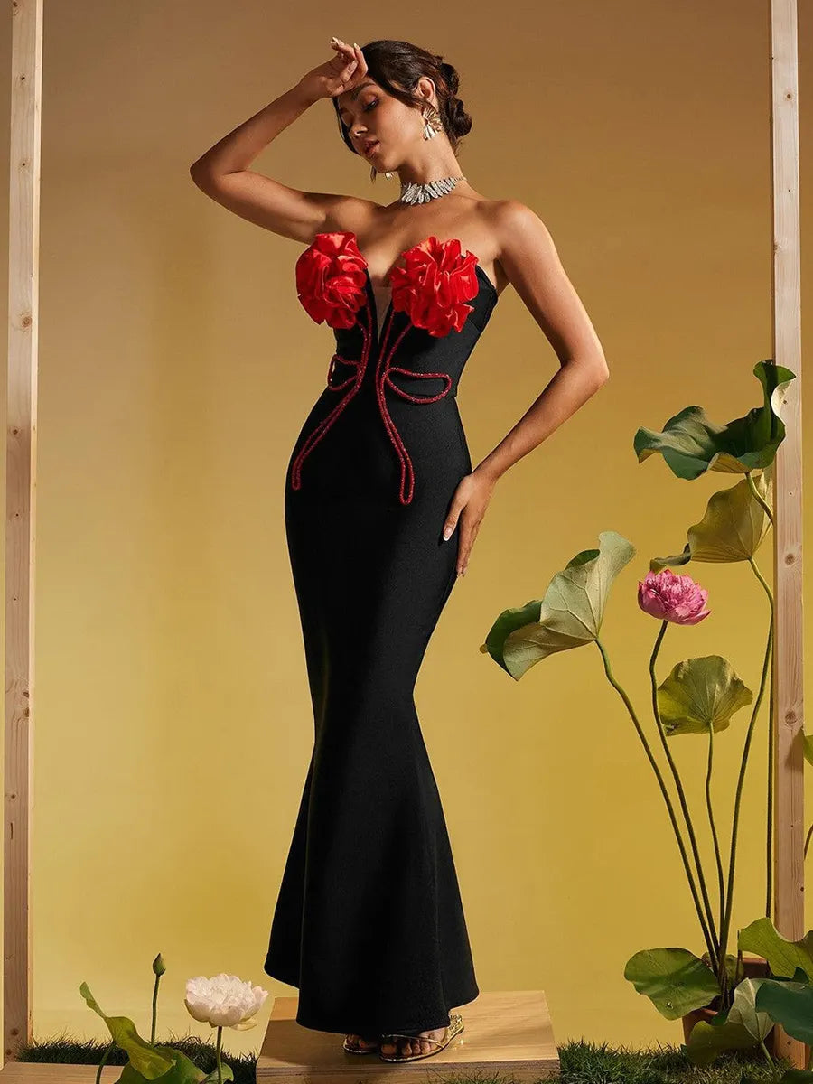 Isabelle Floral Mermaid Masterpiece Maxi Dress
