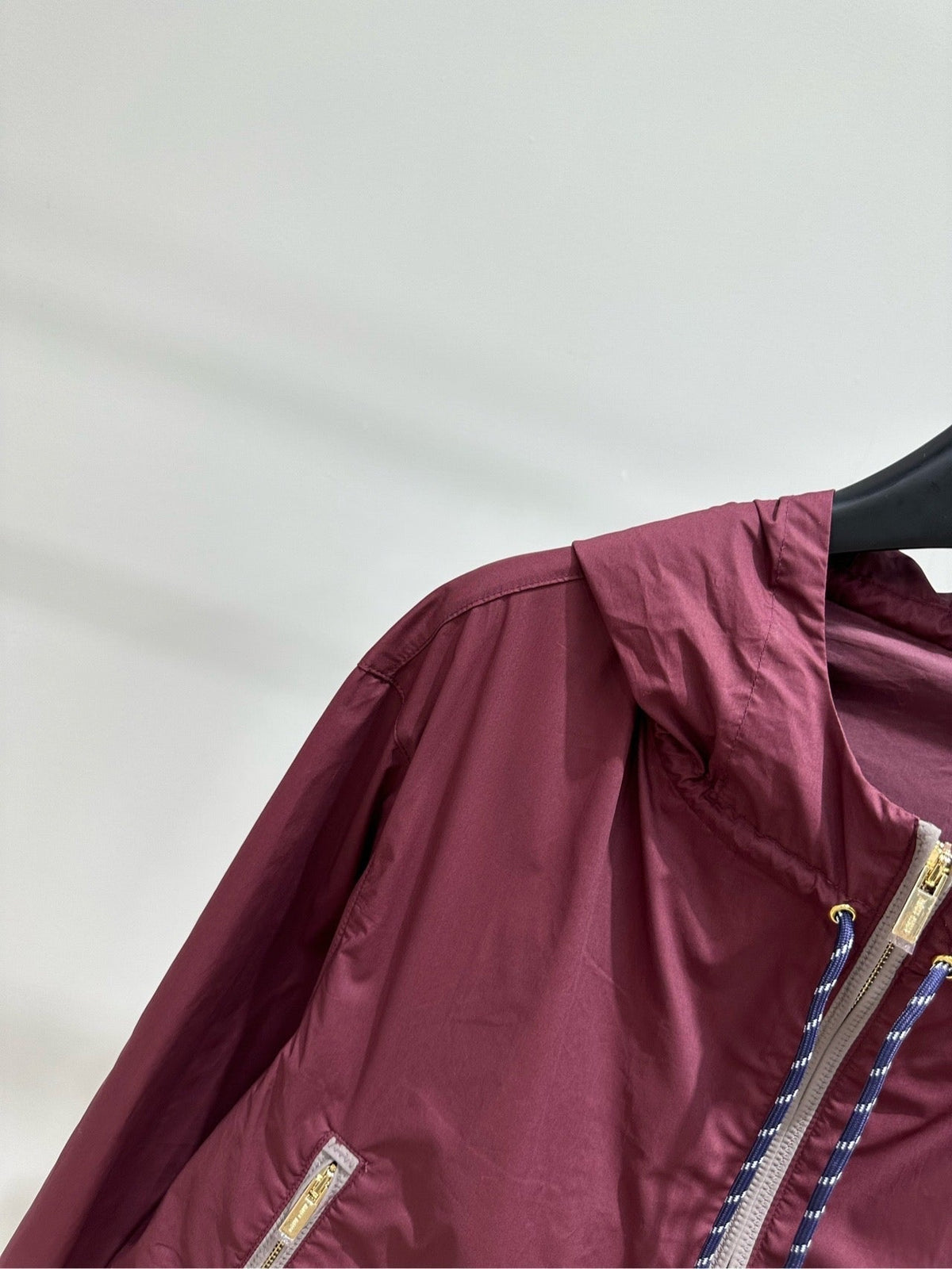 Miu Blouson Jacket Burgundy Windproof Fabric 349723
