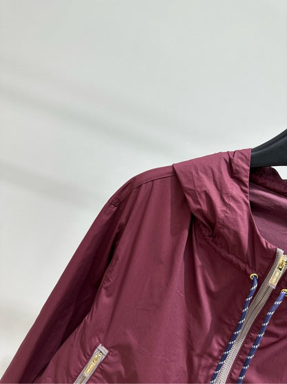 Miu Blouson Jacket Burgundy Windproof Fabric 349723