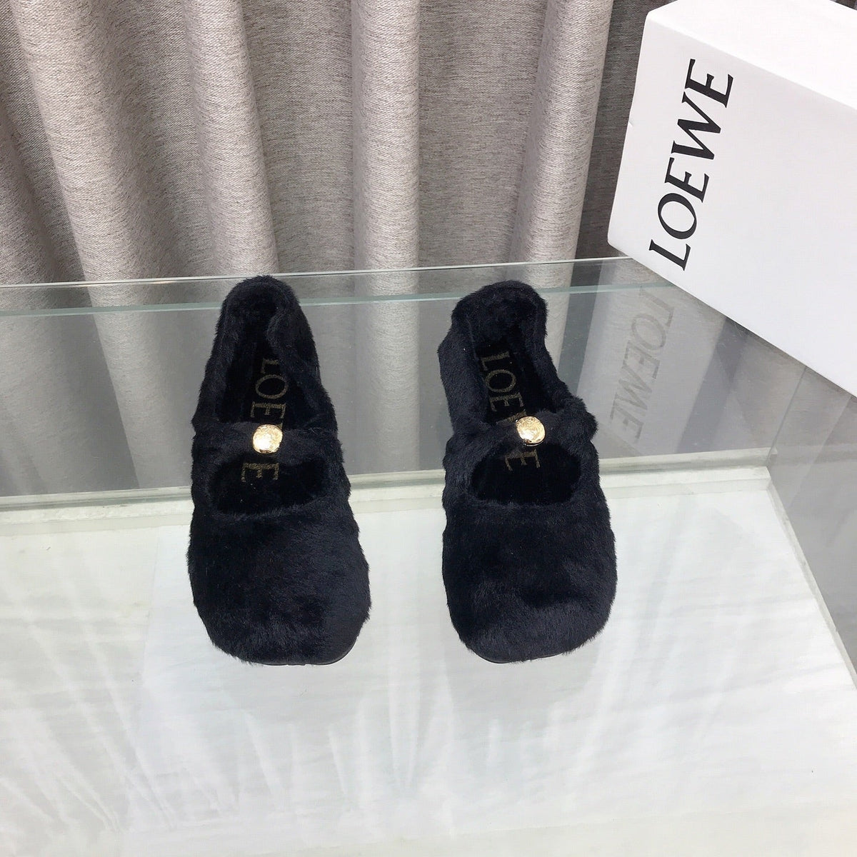 Loewe 2026 Ballet Flat Black in Wool 597434