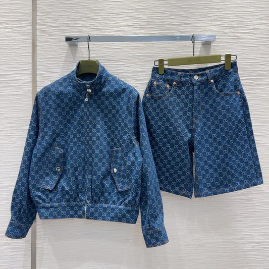 Gucci 2025 Logo Denim Set Cotton