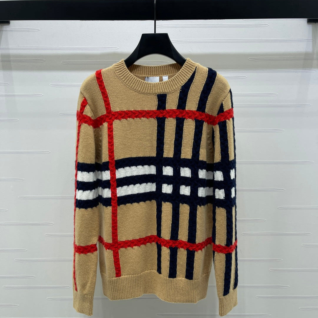 Burberry 25 Crew Neck Long-Sleeve Sweater Beige Wool Cashmere