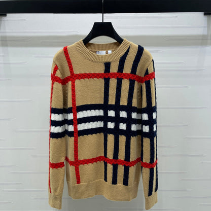 Burberry 25 Crew Neck Long-Sleeve Sweater Beige Wool Cashmere