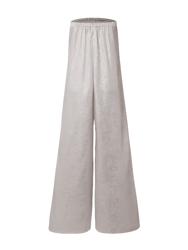 Wide Leg Solid Color Strapless Tube Jumpsuits