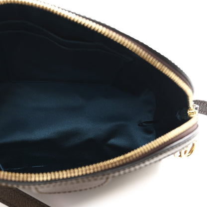 GG Supreme Monogram Textured Dollar Calfskin Web Small Ophidia Dome Shoulder Bag Beige Ebony New Acero