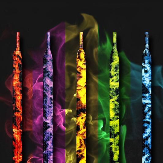 Shoeya - Flaming Flat Shoelaces In Capsule