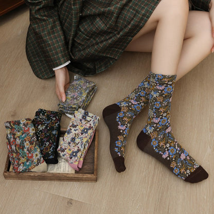 Rufia - 3D Floral Mid-Calf Socks
