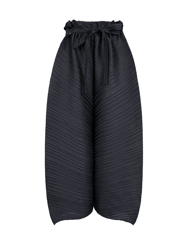 Loose Wide Leg  Pleated Casual Pants Bottoms
