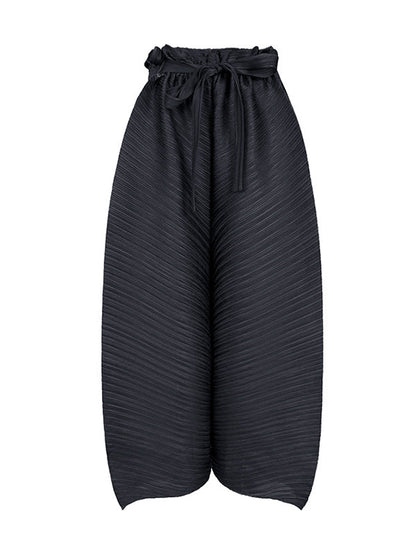 Loose Wide Leg  Pleated Casual Pants Bottoms