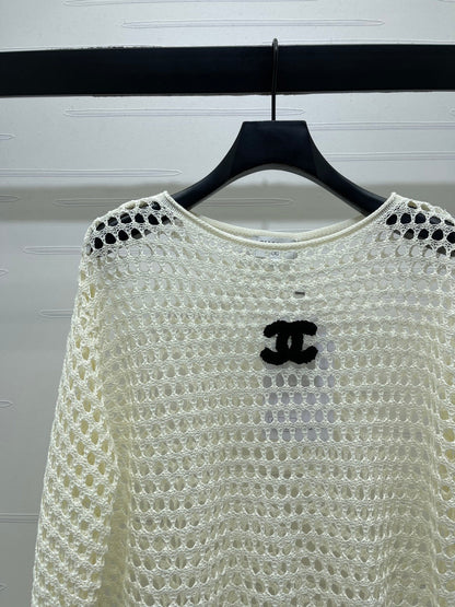 CC Ayered Long-Sleeved Top Ivory Knit 343583