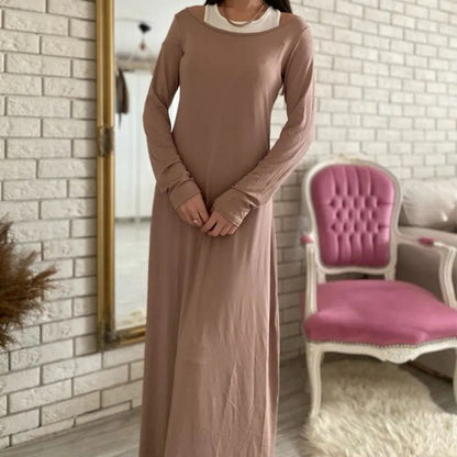 Splicing Fake Two-Piece Elegant Maxi Dress