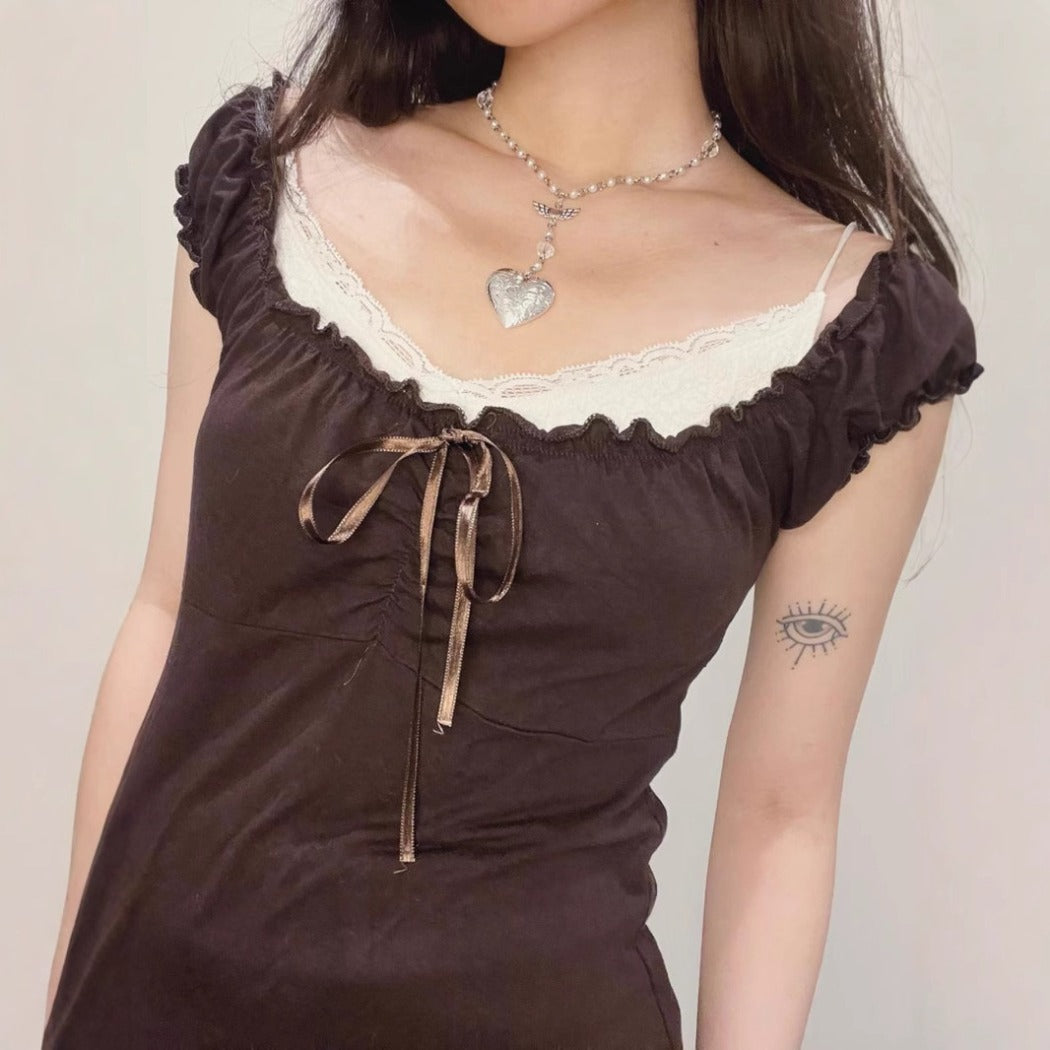 Crosa - Vintage Off-The-Shoulder Top - Chic and Sexy