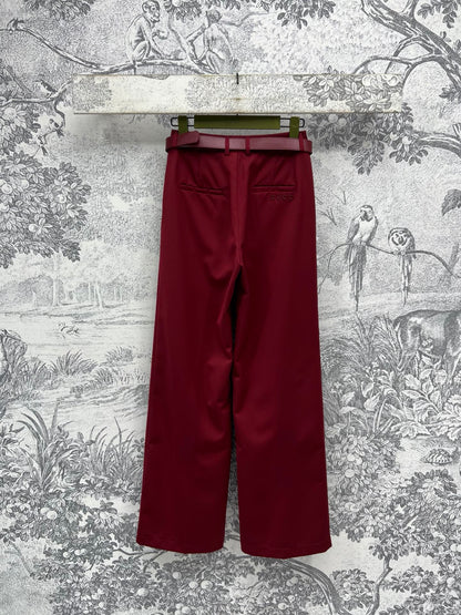 Gucci 25 Suit Pant Burgundy Polyester Fiber