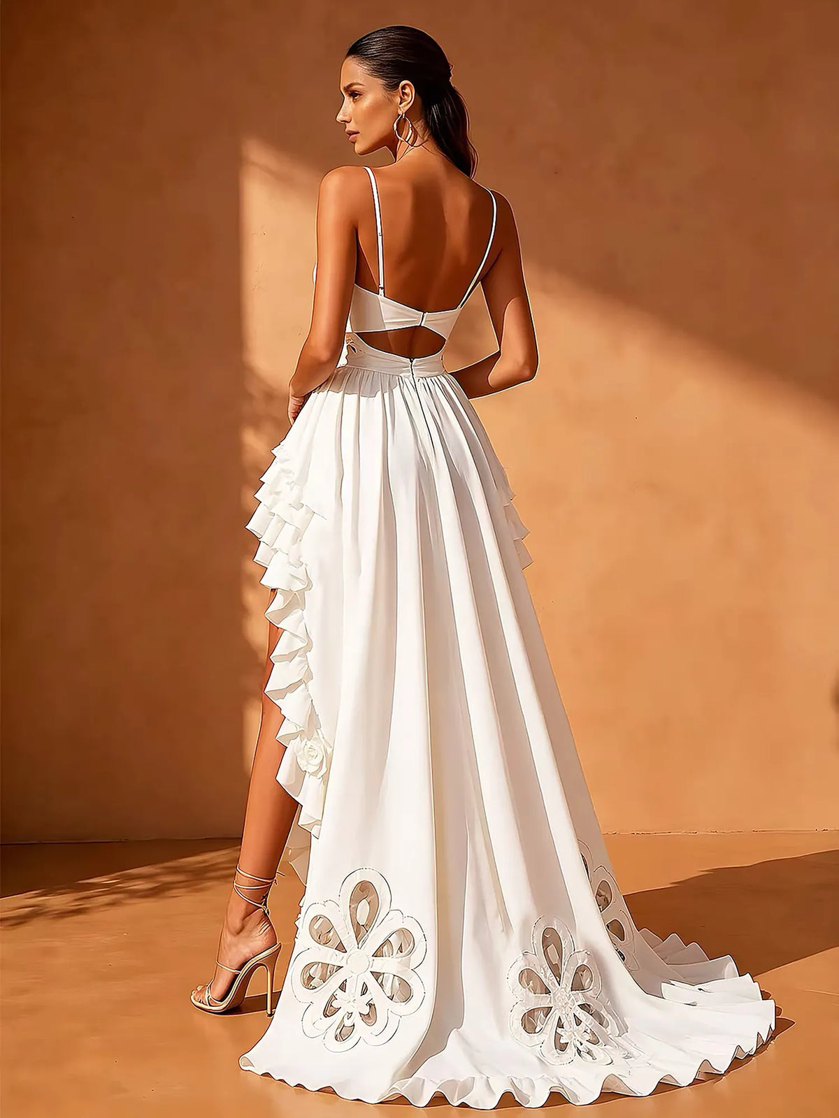Grace Floral Cutout Ruffled Maxi Dress