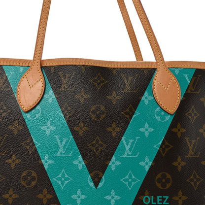 Monogram V Neverfull MM Turquoise