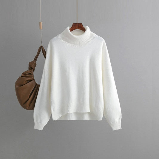 Solid Color Turtleneck Loose Sweater