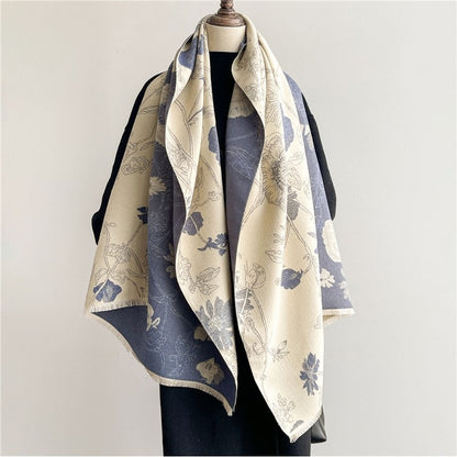 Jacquard Fringed Cashmere-Like Scarf
