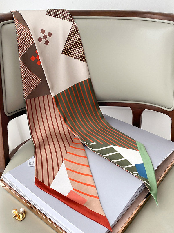 Urban Silk Imitation Striped Printed Scarf