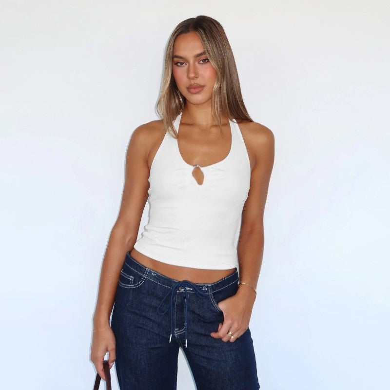 Metal Buckle Hollow Out Necklace Vest