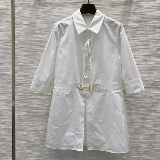 Gucci 25 Shirt Dress White Cotton