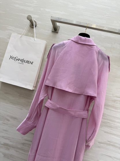 YSL 25 Windbreaker Jacket Pink Tencel