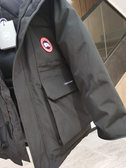 Canada Goose Children Parka Jacket Black Fox Fur Polyester Cotton
