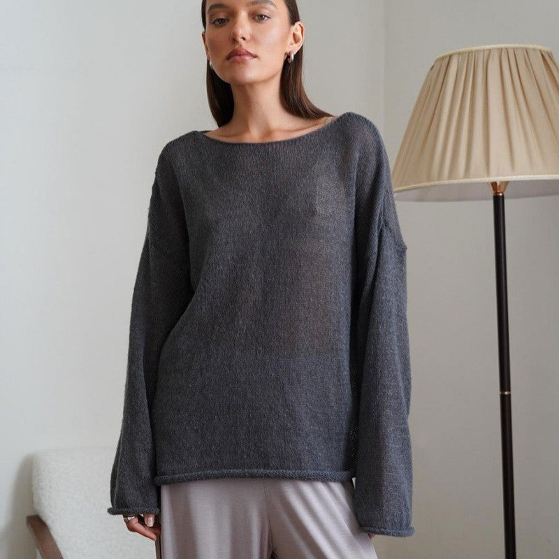 Sheer Knit Bell Sleeve T-Shirt