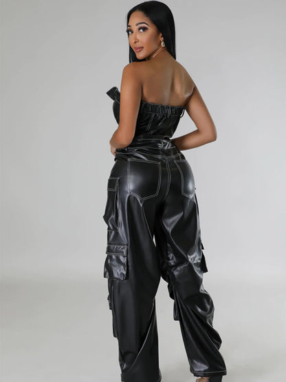 Georgia Faux Leather Jumpsuit