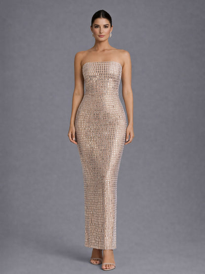 Marissa Embellished Bandeau Maxi Dress