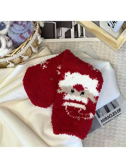 Rufia - Christmas Fuzzy Warm Coral Fleece Socks