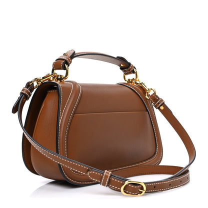 Roxy Calfskin Medium Blondie Top Handle Bag Brown