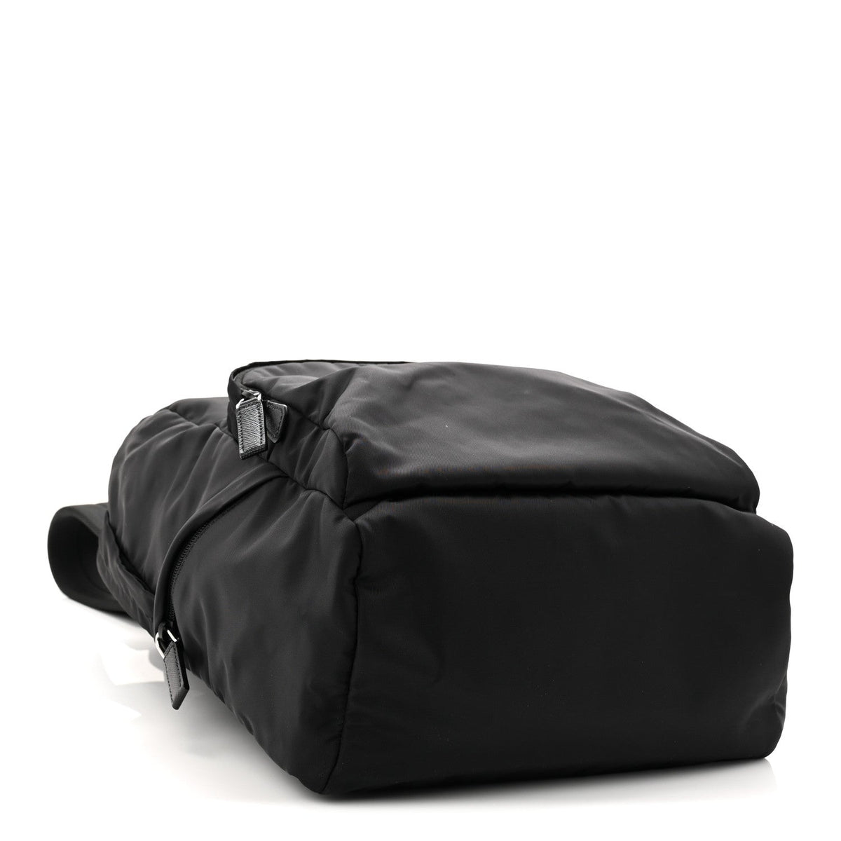 Re-Nylon Saffiano Zip Backpack Black