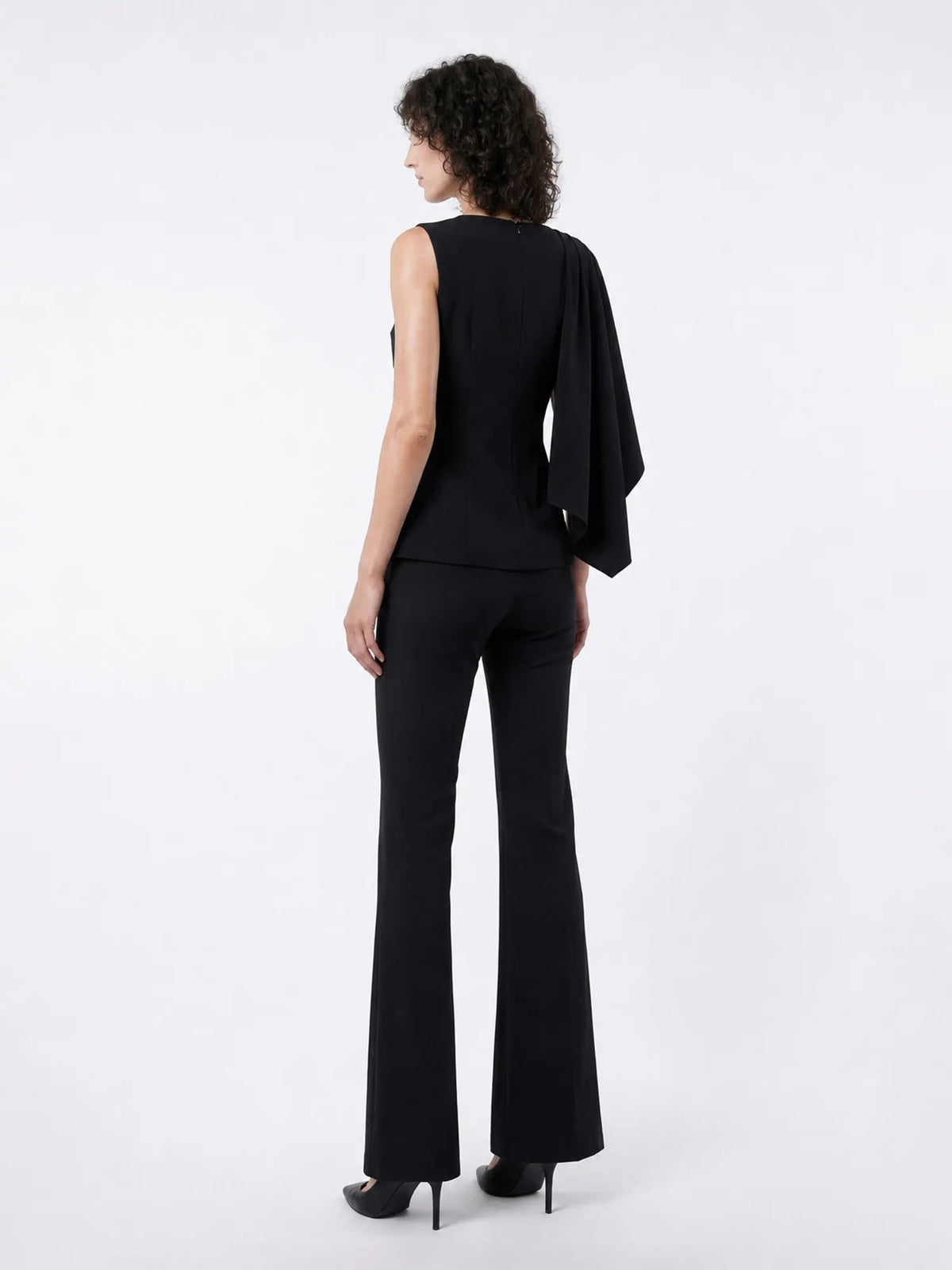 Noelia Fitted Sleeveless Top and High-Waisted Flared Trousers Set