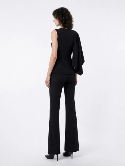 Noelia Fitted Sleeveless Top and High-Waisted Flared Trousers Set