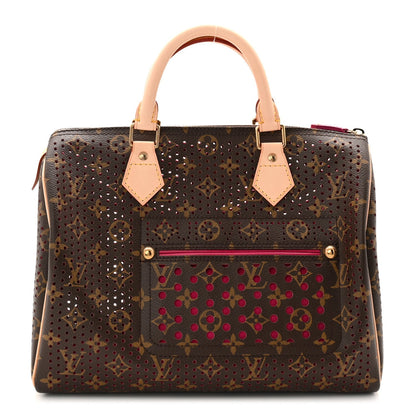 Monogram Perforated Speedy 30 Fuchsia