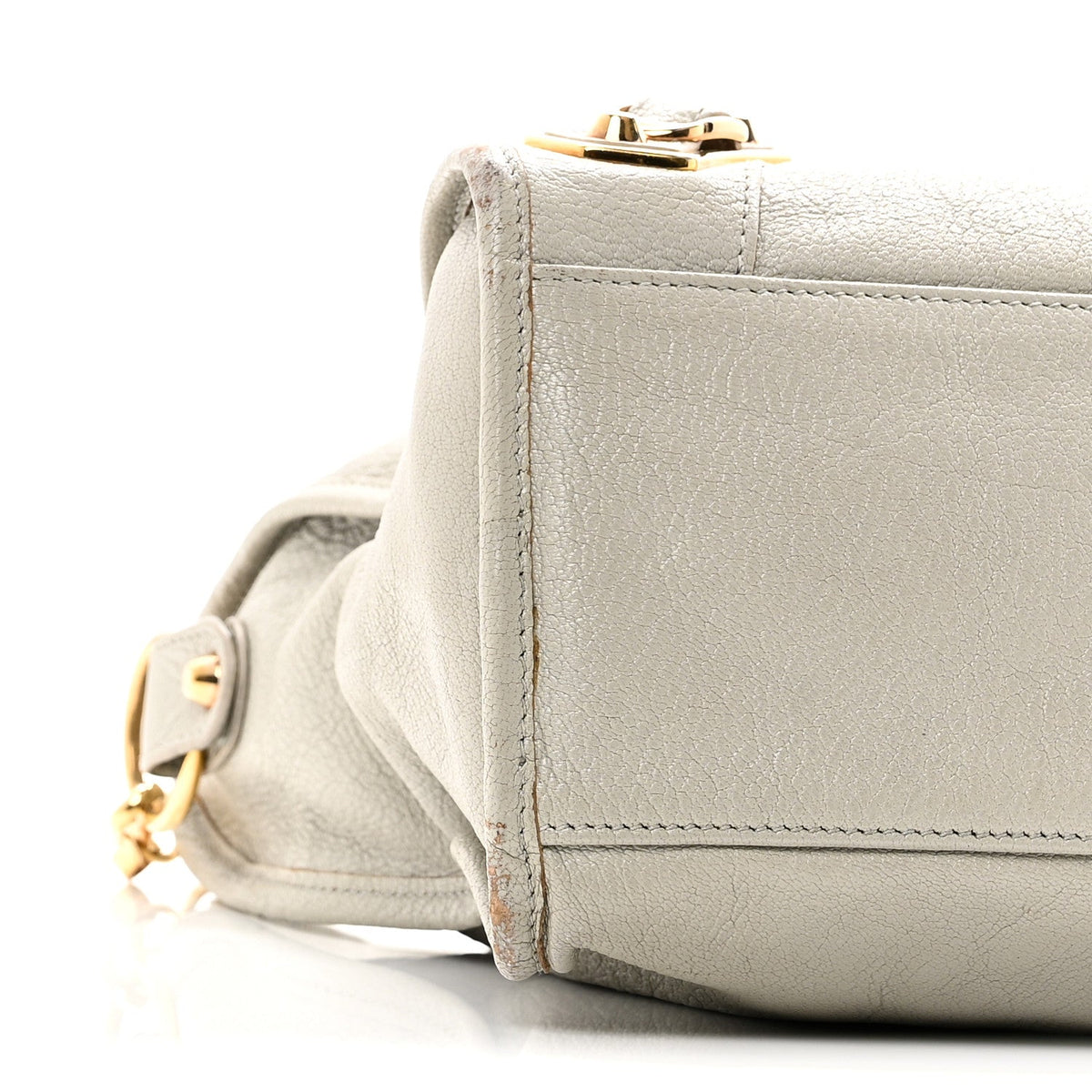 Chevre Gold Metallic Edge Hardware City Gris Glace