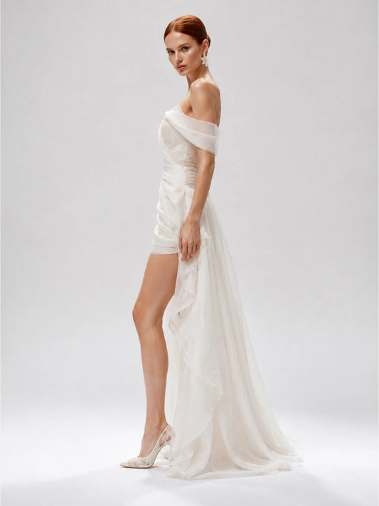 Phoebe Ruffled Off-Shoulder Mini Dress