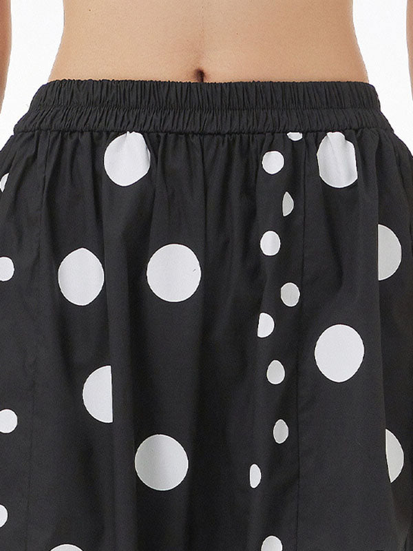 Cropped Tapered Polka-Dot Casual Pants Bottoms Cropped Trousers