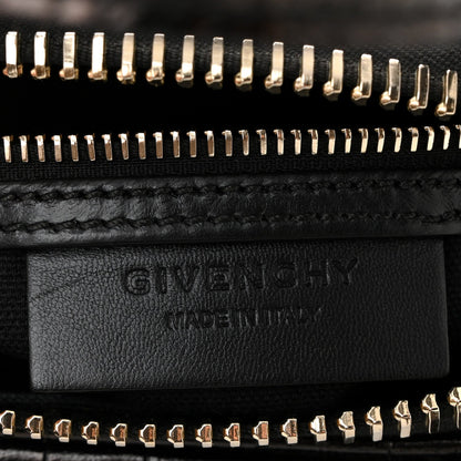 Calfskin Crocodile Embossed Mini Antigona Black