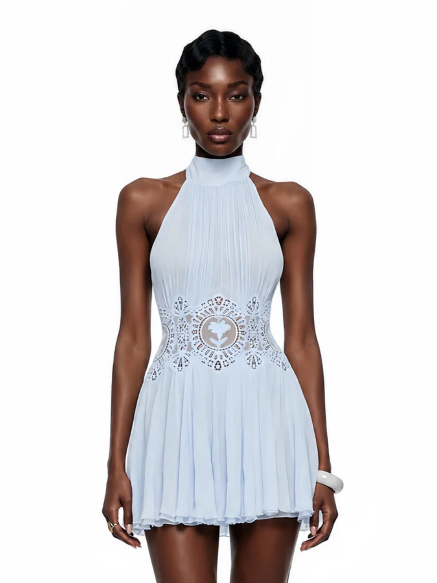 Isla Halter-Neck Cutout Mini Dress
