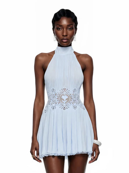Isla Halter-Neck Cutout Mini Dress